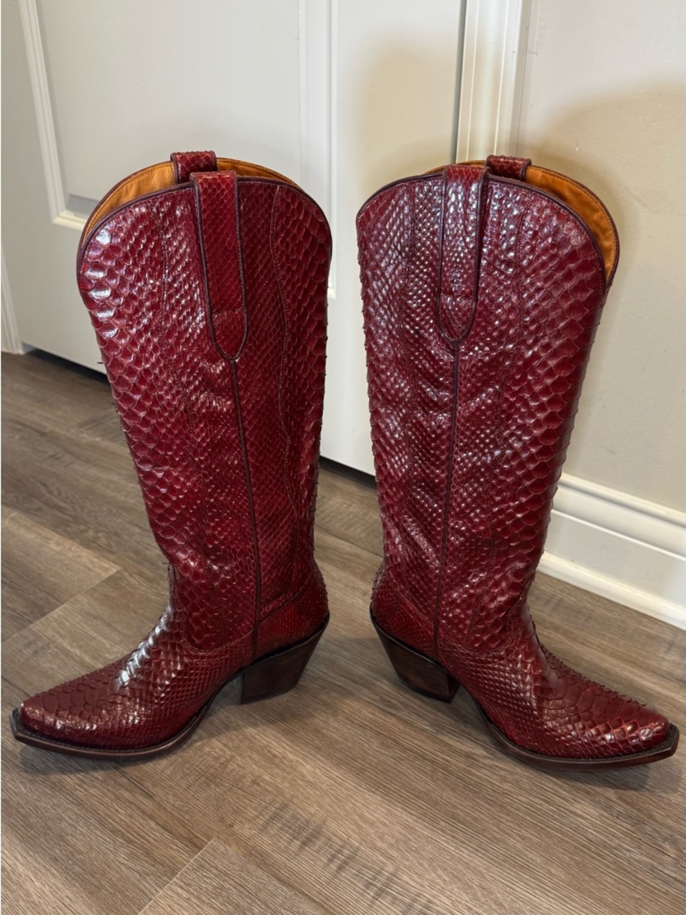Ariat Sterling Emery StretchFit Western Spicy Red Python Boots - Picture 9 of 16